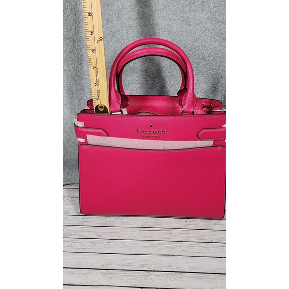 Kate Spade Margaux Medium‎ Satchel Womens Pink Leather Handbag Purse New Tag - Picture 15 of 16